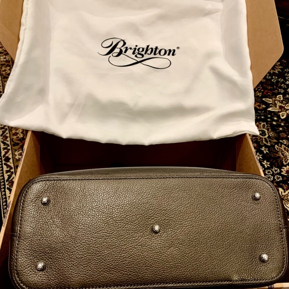 Brighten “Gabriella Medallion Tasseled Leather Tote” Color is Pewter - Picture 6 of 11